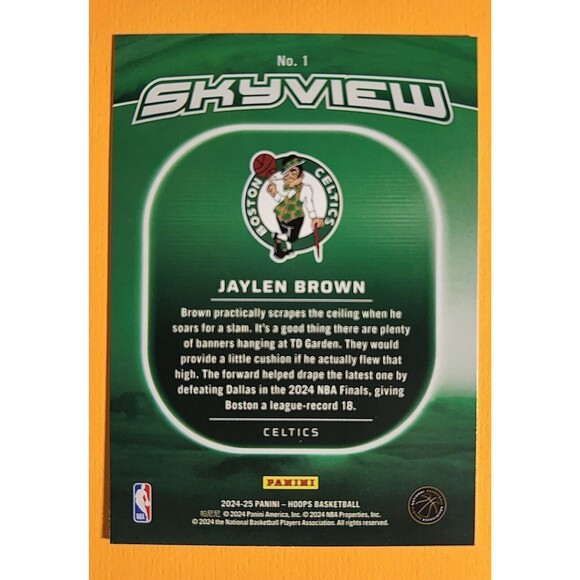 2024-25 Panini NBA Hoops JAYLEN BROWN Celtics  Skyview HOLO FOIL SP#1+ Base #122 - Picture 3 of 4